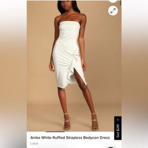 Lulu's Anika Ruffled Strapless Bodycon Dress